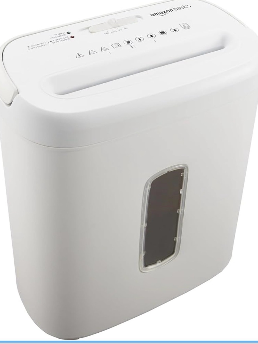 AmazonBasics White Paper Shredder - Cross-Cut, 8-Sheet
